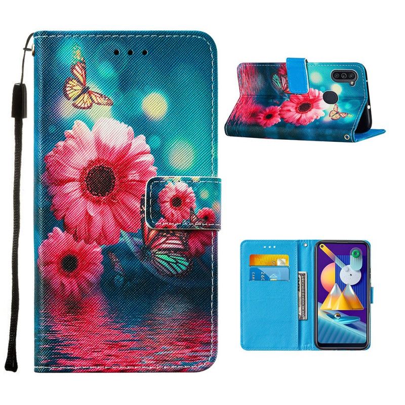 Housse Samsung Galaxy M11 Florale Et Papillons