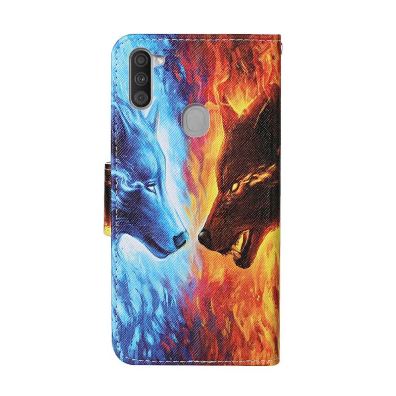 Housse Samsung Galaxy M11 Guerre Des Loups Avec Lanière