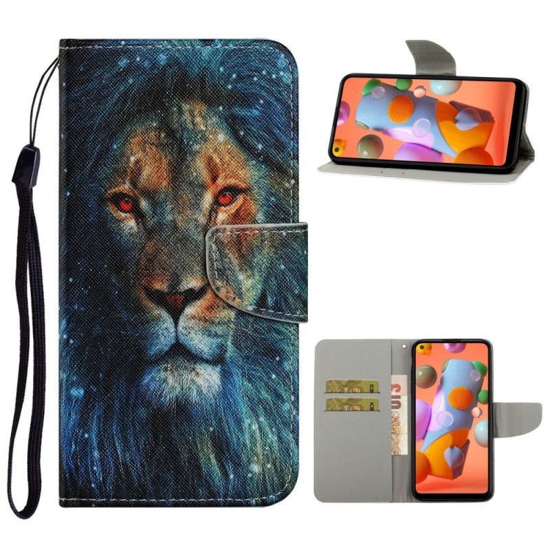 Housse Samsung Galaxy M11 Lion Avec Lanière