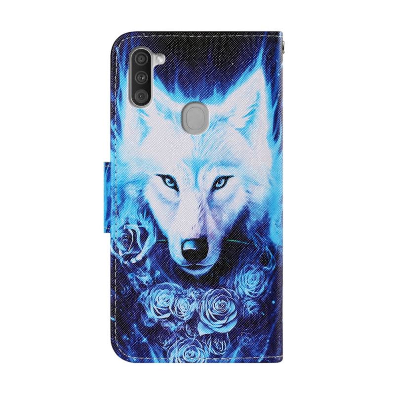 Étui Housse Samsung Galaxy M11 Loup Blanc