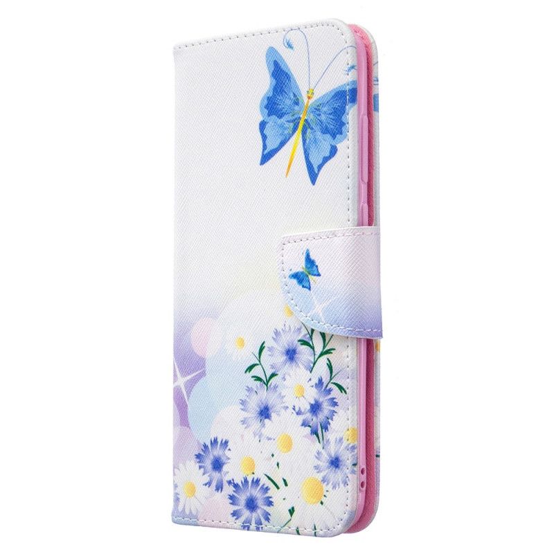 Housse Samsung Galaxy M11 Papillons Et Fleurs Peints