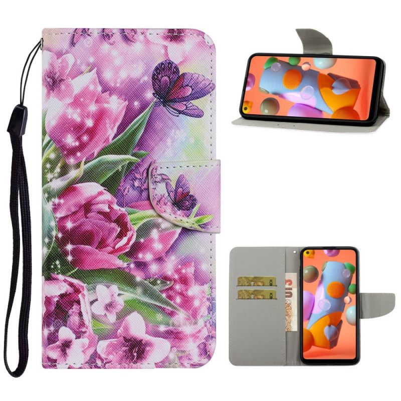 Housse Samsung Galaxy M11 Papillons Et Tulipes