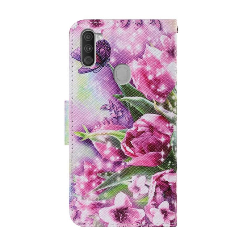 Housse Samsung Galaxy M11 Papillons Et Tulipes