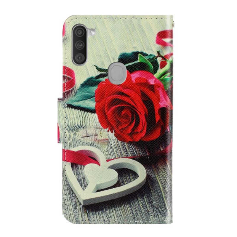 Housse Samsung Galaxy M11 Roses À Lanière