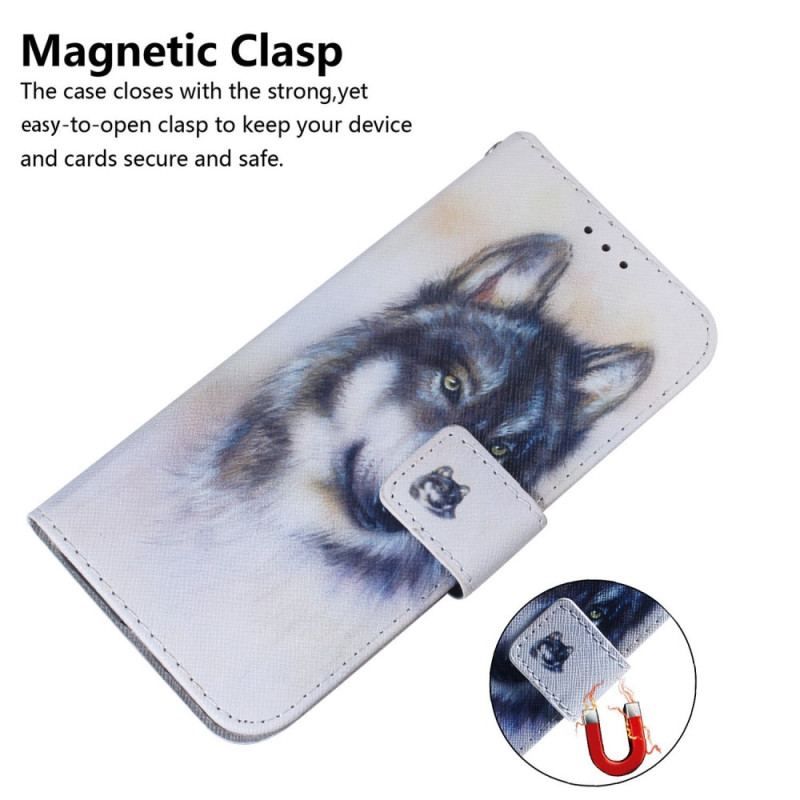 Housse Samsung Galaxy M13 Chien Aquarelle à Lanière