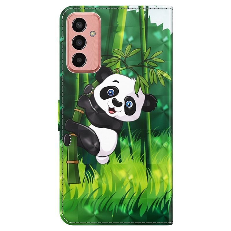 Housse Samsung Galaxy M13 Panda et Bambou avec Lanière