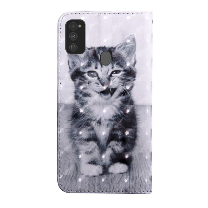 Housse Samsung Galaxy M21 Chat Noir Et Blanc