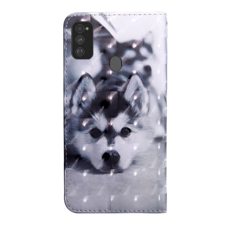 Housse Samsung Galaxy M21 Chien Noir Et Blanc