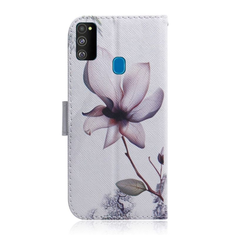 Housse Samsung Galaxy M21 Fleur Vieux Rose