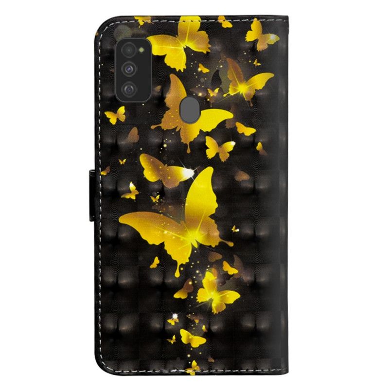 Housse Samsung Galaxy M21 Papillons Jaunes