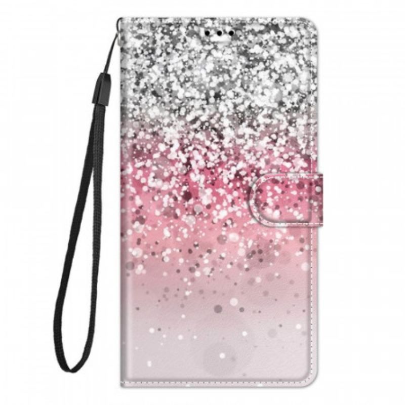 Housse Samsung Galaxy M23 5G Paillettes avec Lanière