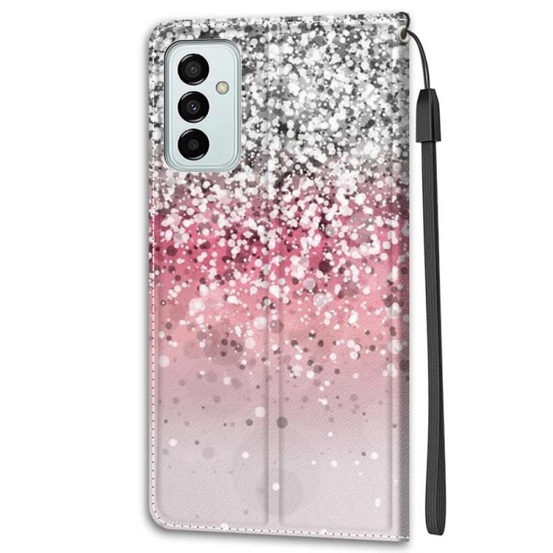 Housse Samsung Galaxy M23 5G Paillettes avec Lanière