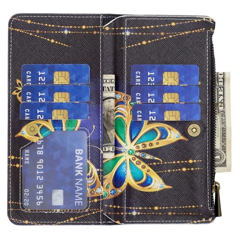 Housse Samsung Galaxy M23 5G Papillons Porte-monnaie et lanière