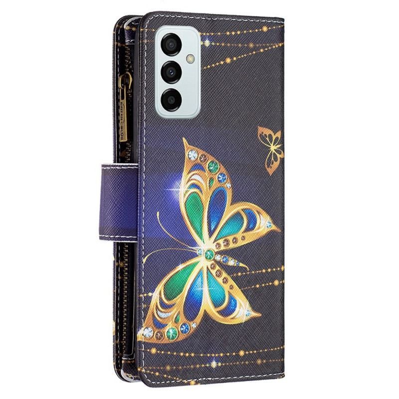 Housse Samsung Galaxy M23 5G Papillons Porte-monnaie et lanière