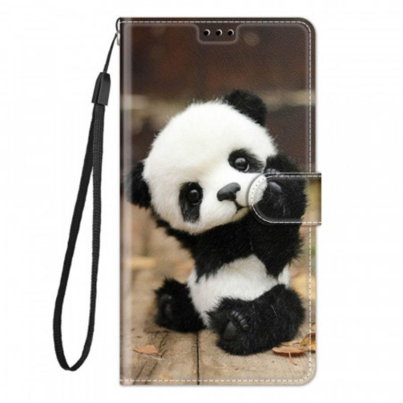 Housse Samsung Galaxy M23 5G Petit Panda à Lanière