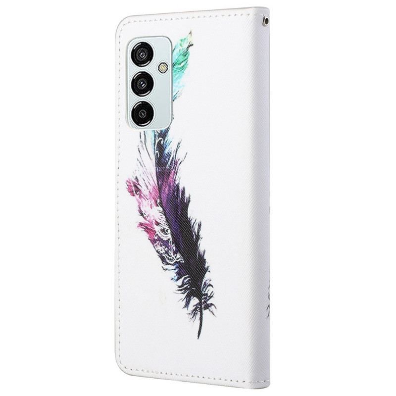 Housse Samsung Galaxy M23 5G Plume à Lanière