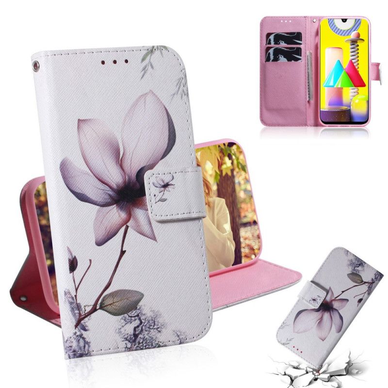 Étui Housse Samsung Galaxy M31 Fleur Vieux Rose