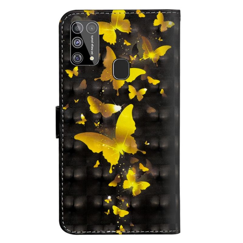 Housse Samsung Galaxy M31 Papillons Jaunes