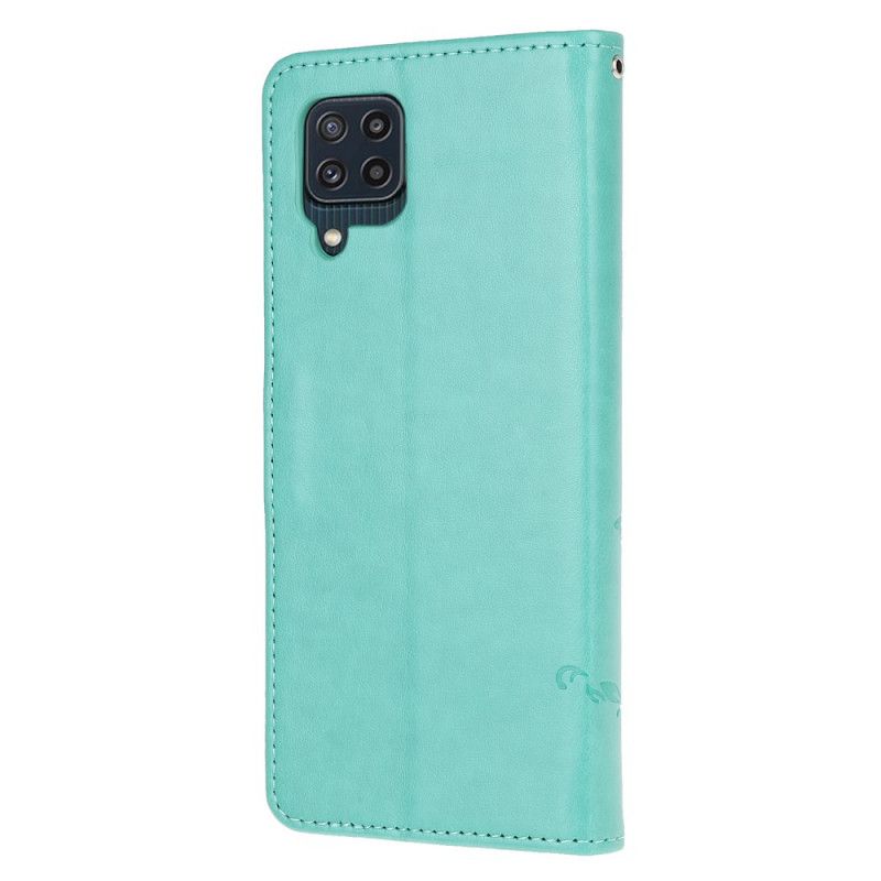 Housse Samsung Galaxy M32 Fleurs À Lanière