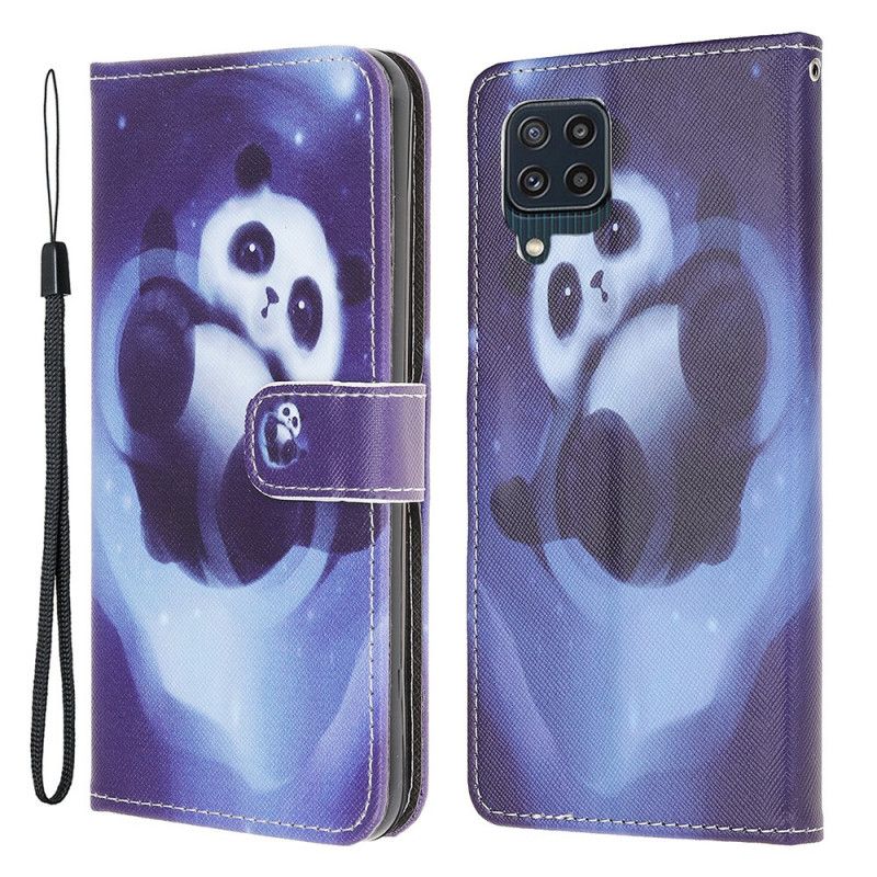 Housse Samsung Galaxy M32 Panda Space À Lanière