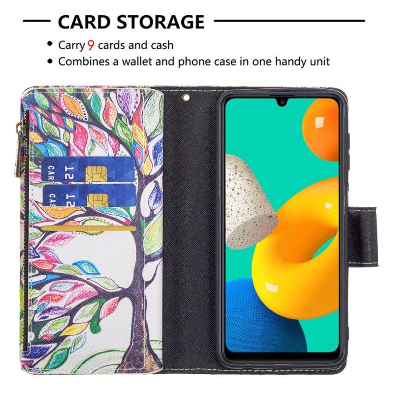 Housse Samsung Galaxy M32 Poche Zippée Arbre