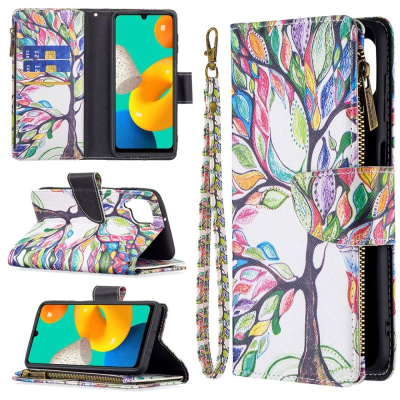 Housse Samsung Galaxy M32 Poche Zippée Arbre