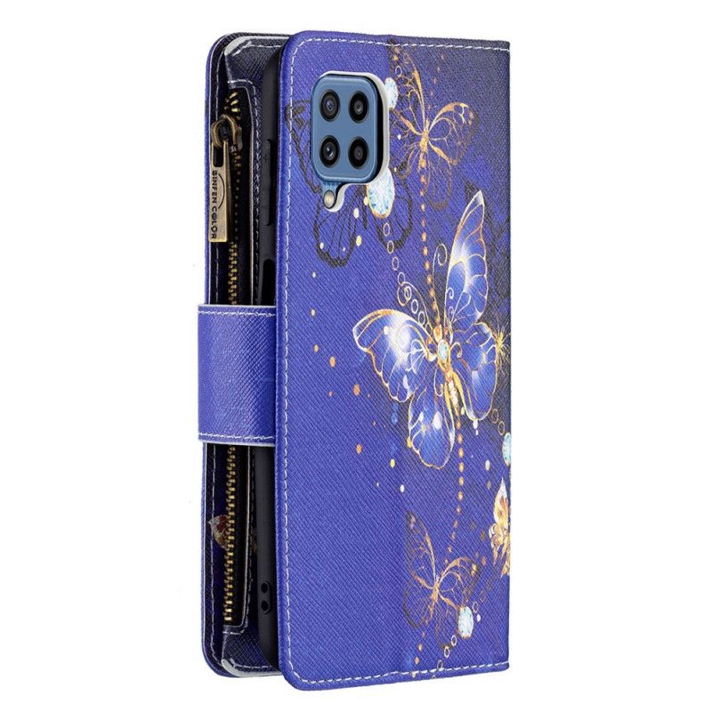 Housse Samsung Galaxy M32 Poche Zippée Papillons