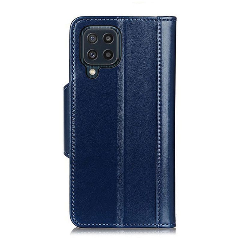 Housse Samsung Galaxy M32 Simili Cuir Fermoir Argenté