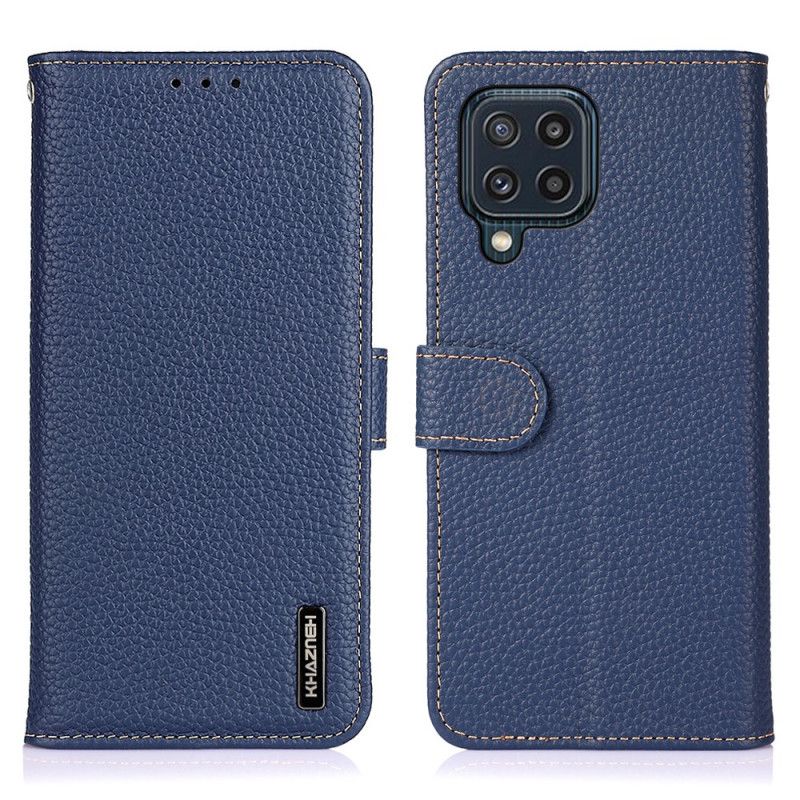 Housse Samsung Galaxy M32 Véritable Cuir Litchi Khazneh Rfid