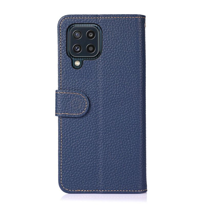 Housse Samsung Galaxy M32 Véritable Cuir Litchi Khazneh Rfid