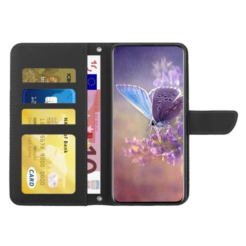 Housse Samsung Galaxy M33 5G Papillons Discrets et Lanière