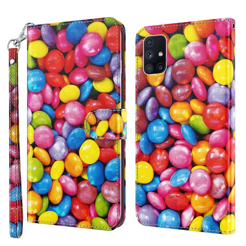 Housse Samsung Galaxy M51 Bonbons Avec Lanière