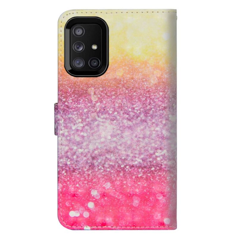 Housse Samsung Galaxy M51 Dégradé Paillettes Magenta