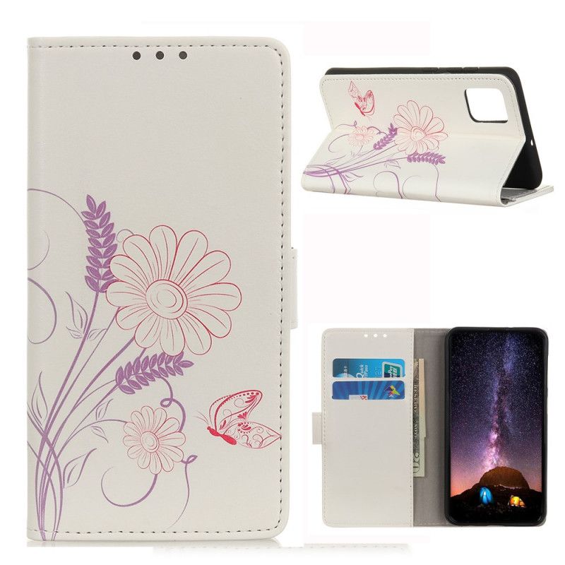 Housse Samsung Galaxy M51 Dessin Papillons Et Fleurs