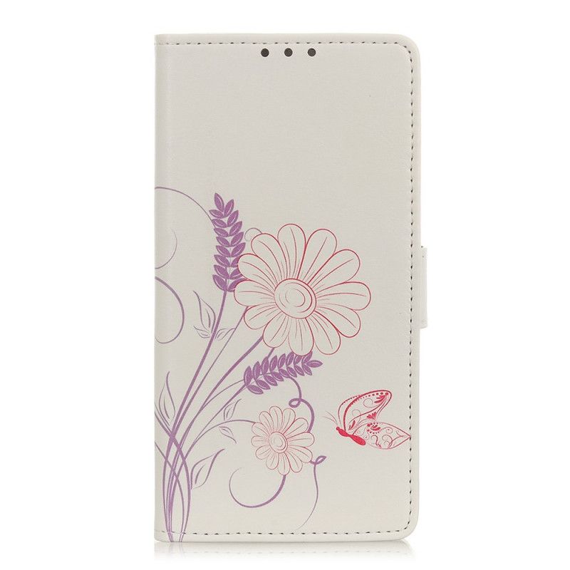 Housse Samsung Galaxy M51 Dessin Papillons Et Fleurs