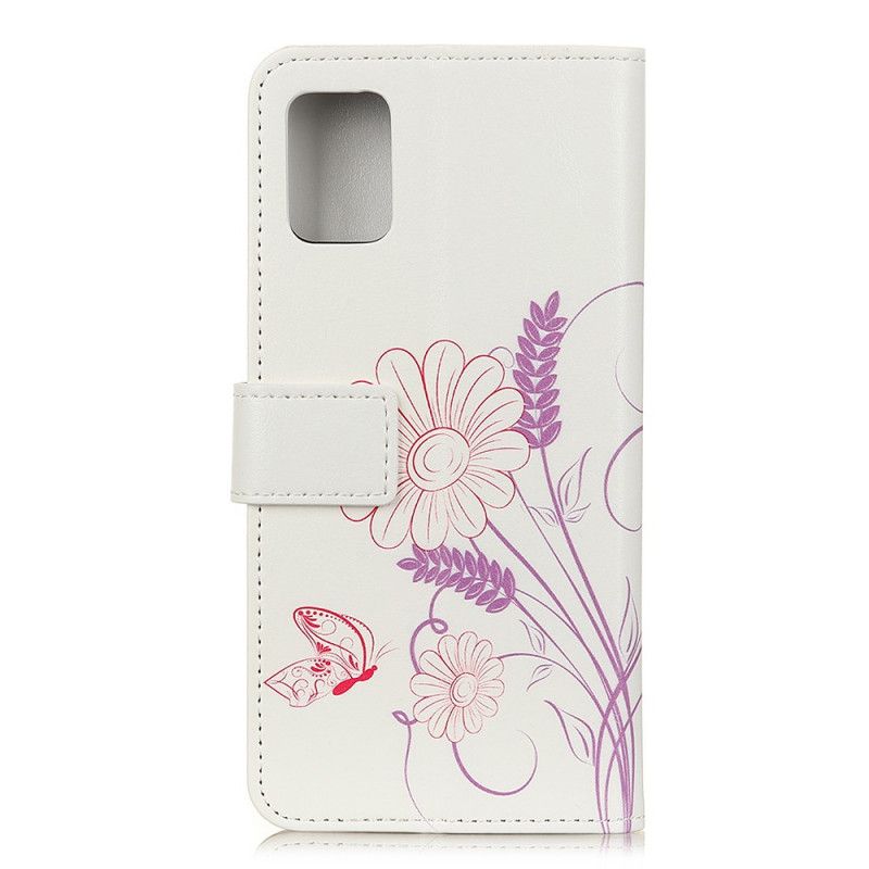 Housse Samsung Galaxy M51 Dessin Papillons Et Fleurs