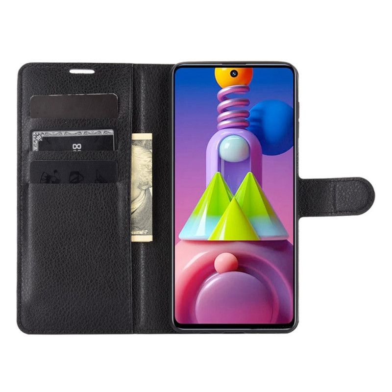 Housse Samsung Galaxy M51 Effet Cuir Litchi Classique