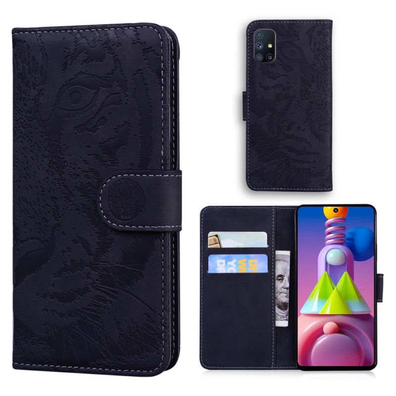 Housse Samsung Galaxy M51 Empreinte Face De Tigre