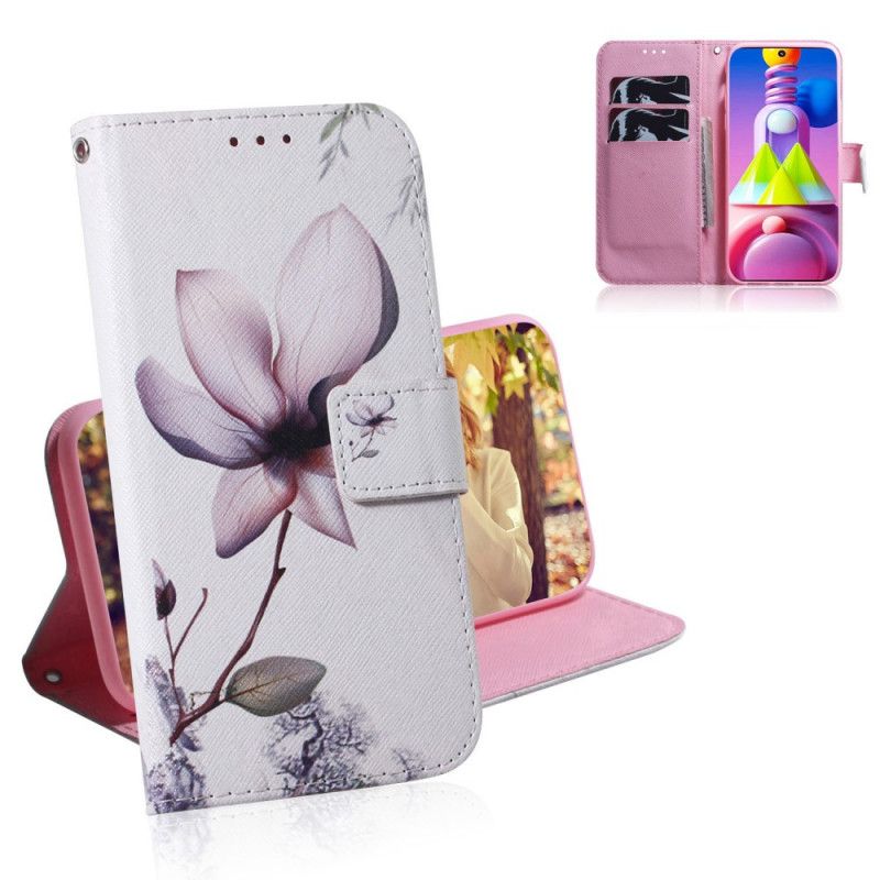 Housse Samsung Galaxy M51 Fleur Vieux Rose