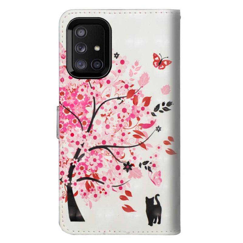 Housse Samsung Galaxy M51 Light Spot Arbre Rose