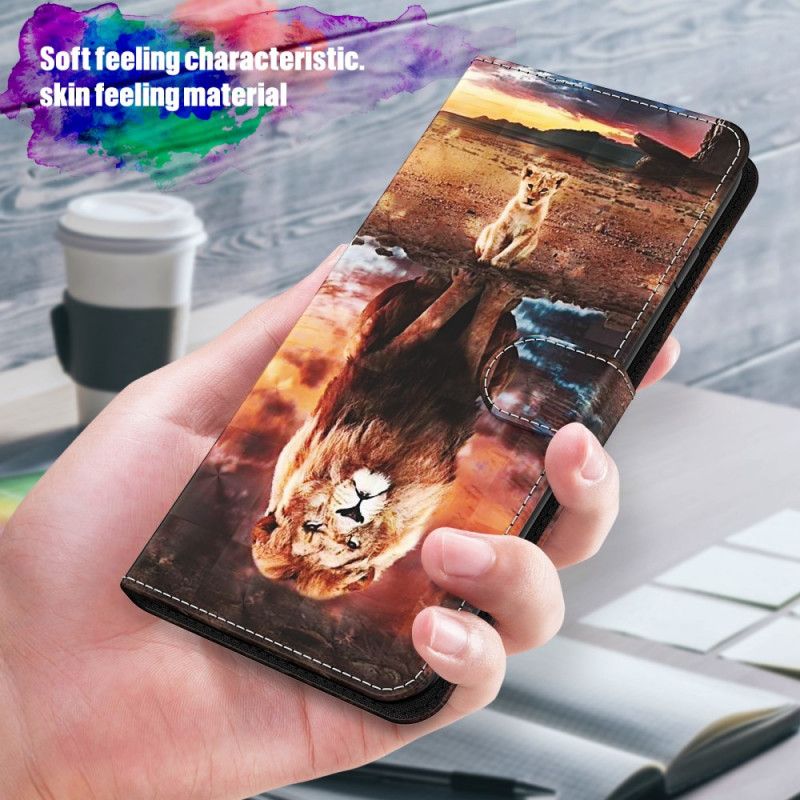 Housse Samsung Galaxy M51 Light Spot Lion Avec Lanière