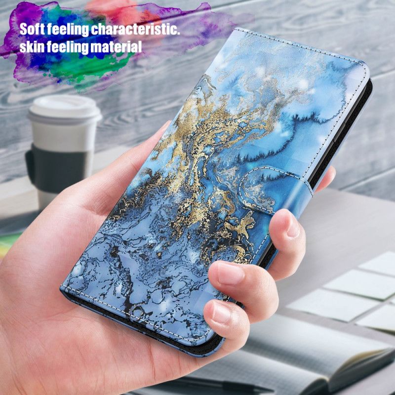 Housse Samsung Galaxy M51 Light Spot Marbre Design Avec Lanière