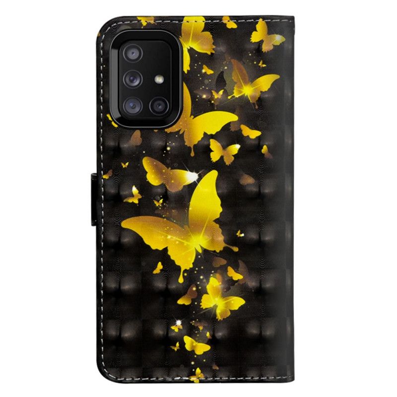 Housse Samsung Galaxy M51 Papillons Jaunes