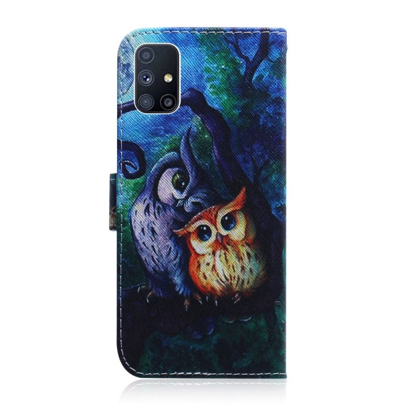 Housse Samsung Galaxy M51 Peinture De Hiboux