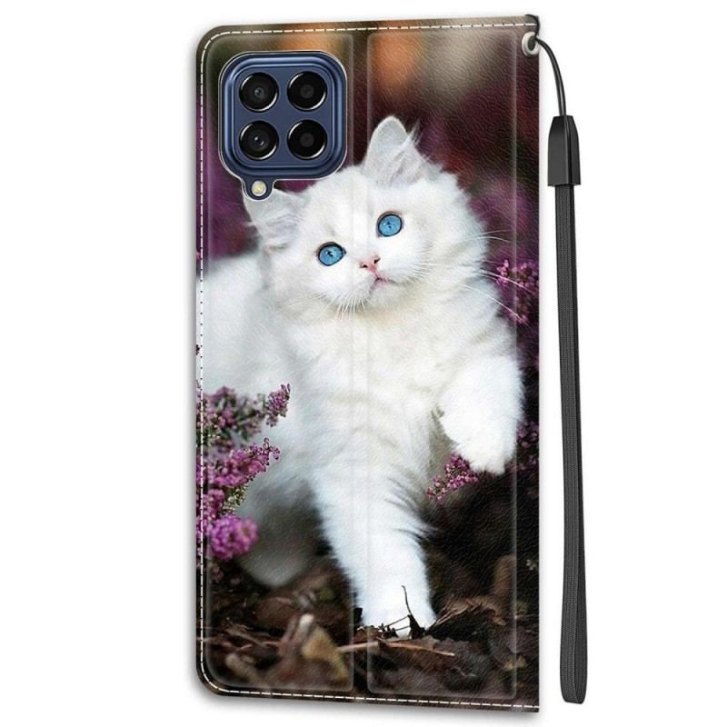 Housse Samsung Galaxy M53 5G Fan des Chats à Lanière