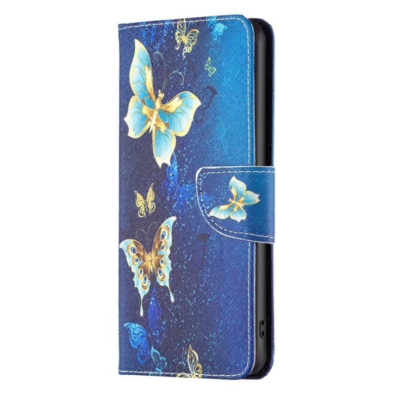 Housse Samsung Galaxy M53 5G Papillons Dorés