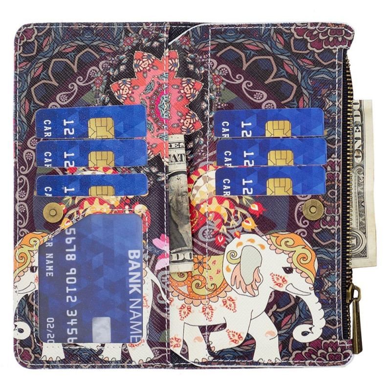 Housse Samsung Galaxy M53 5G Portefeuille Éléphant