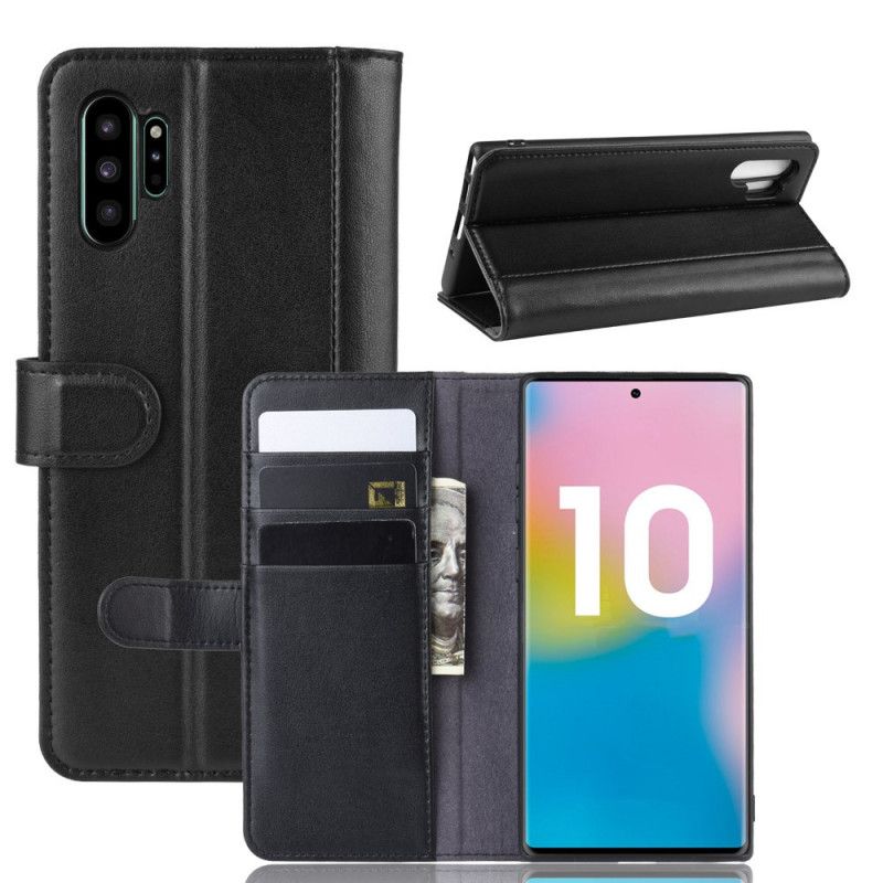 Housse Samsung Galaxy Note 10 Plus Cuir Fendu