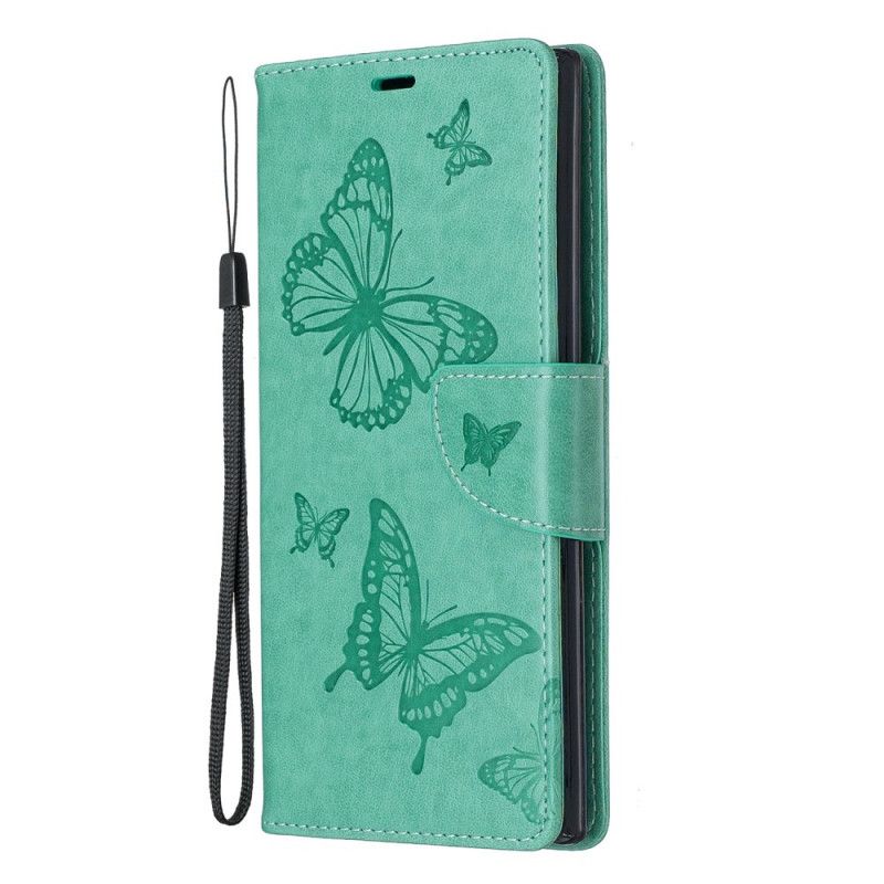 Housse Samsung Galaxy Note 10 Plus Magnifiques Papillons À Lanière
