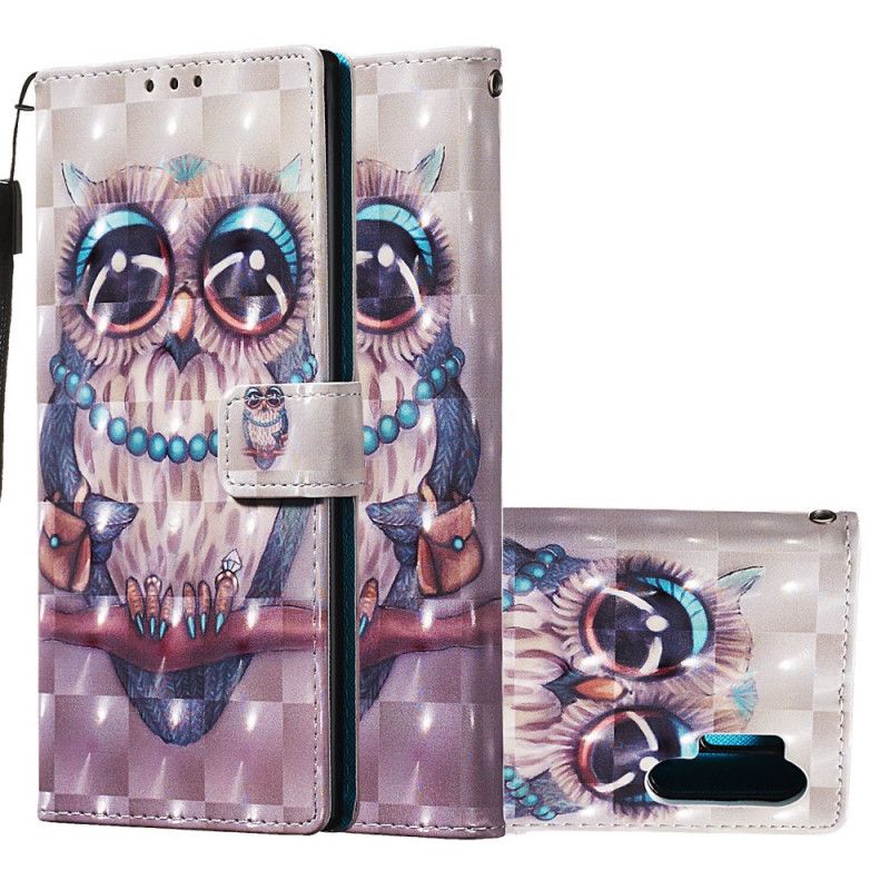 Housse Samsung Galaxy Note 10 Plus Miss Hibou À Lanière